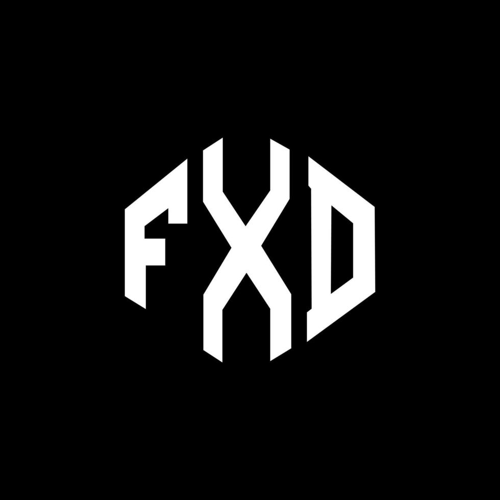 fxd letter logo-ontwerp met veelhoekvorm. fxd logo-ontwerp met veelhoek en kubusvorm. fxd zeshoek vector logo sjabloon witte en zwarte kleuren. fxd monogram, bedrijfs- en vastgoedlogo.