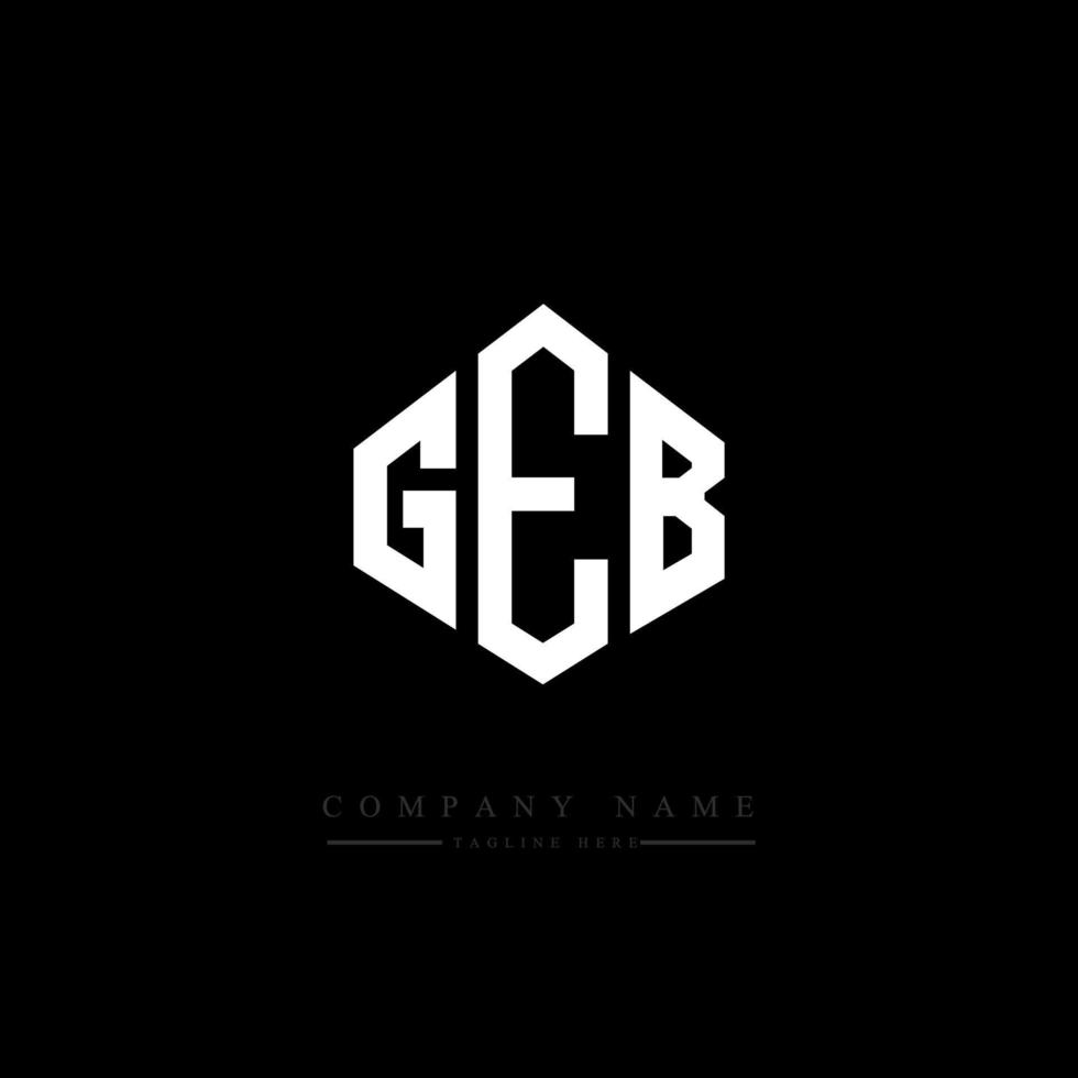 geb letter logo-ontwerp met veelhoekvorm. geb veelhoek en kubusvorm logo-ontwerp. geb zeshoek vector logo sjabloon witte en zwarte kleuren. geb monogram, bedrijfs- en onroerend goed logo.