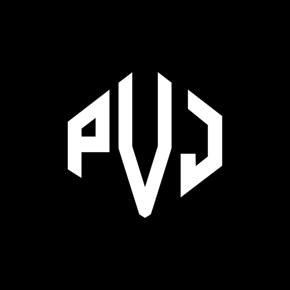 pvj letter logo-ontwerp met veelhoekvorm. pvj veelhoek en kubusvorm logo-ontwerp. pvj zeshoek vector logo sjabloon witte en zwarte kleuren. pvj-monogram, bedrijfs- en onroerendgoedlogo.