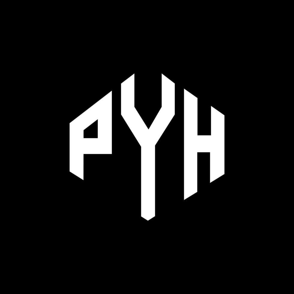 pyh letter logo-ontwerp met veelhoekvorm. pyh veelhoek en kubusvorm logo-ontwerp. pyh zeshoek vector logo sjabloon witte en zwarte kleuren. pyh monogram, bedrijfs- en onroerend goed logo.