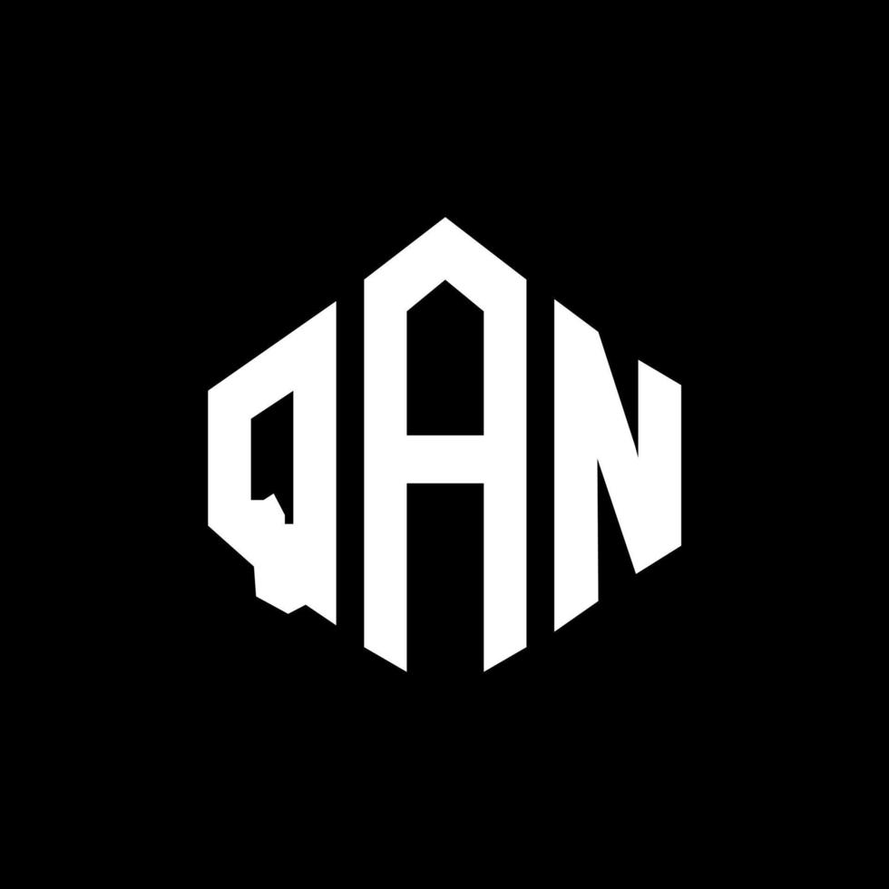qan letter logo-ontwerp met veelhoekvorm. qan logo-ontwerp met veelhoek en kubusvorm. qan zeshoek vector logo sjabloon witte en zwarte kleuren. qan-monogram, bedrijfs- en onroerendgoedlogo.