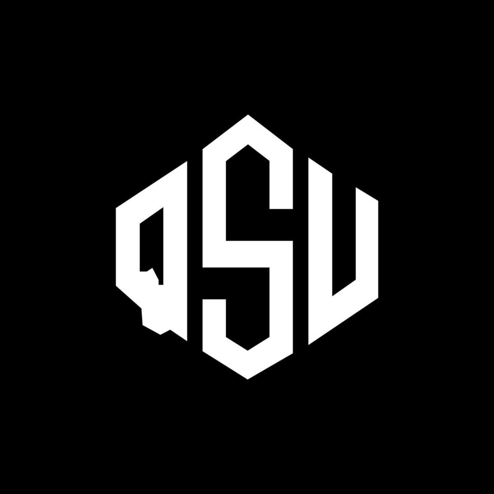 qsu letter logo-ontwerp met veelhoekvorm. qsu veelhoek en kubusvorm logo-ontwerp. qsu zeshoek vector logo sjabloon witte en zwarte kleuren. qsu-monogram, bedrijfs- en onroerendgoedlogo.