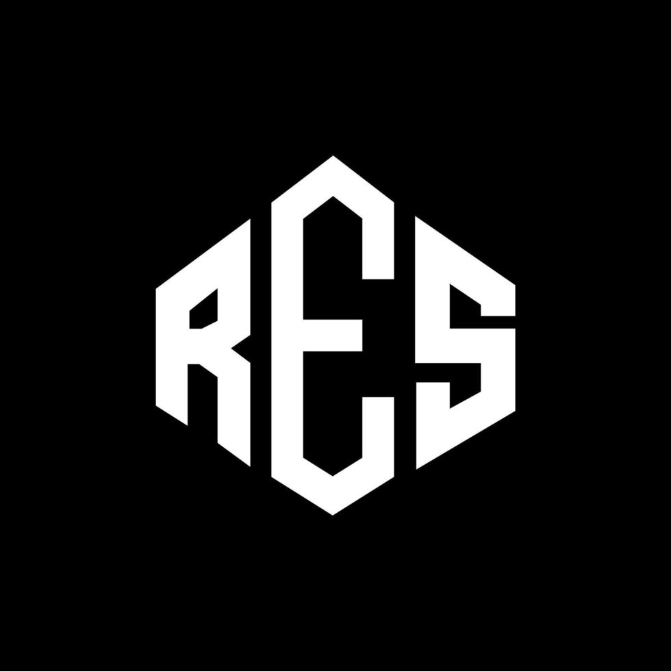 res letter logo-ontwerp met veelhoekvorm. res veelhoek en kubusvorm logo-ontwerp. res zeshoek vector logo sjabloon witte en zwarte kleuren. res monogram, business en onroerend goed logo.