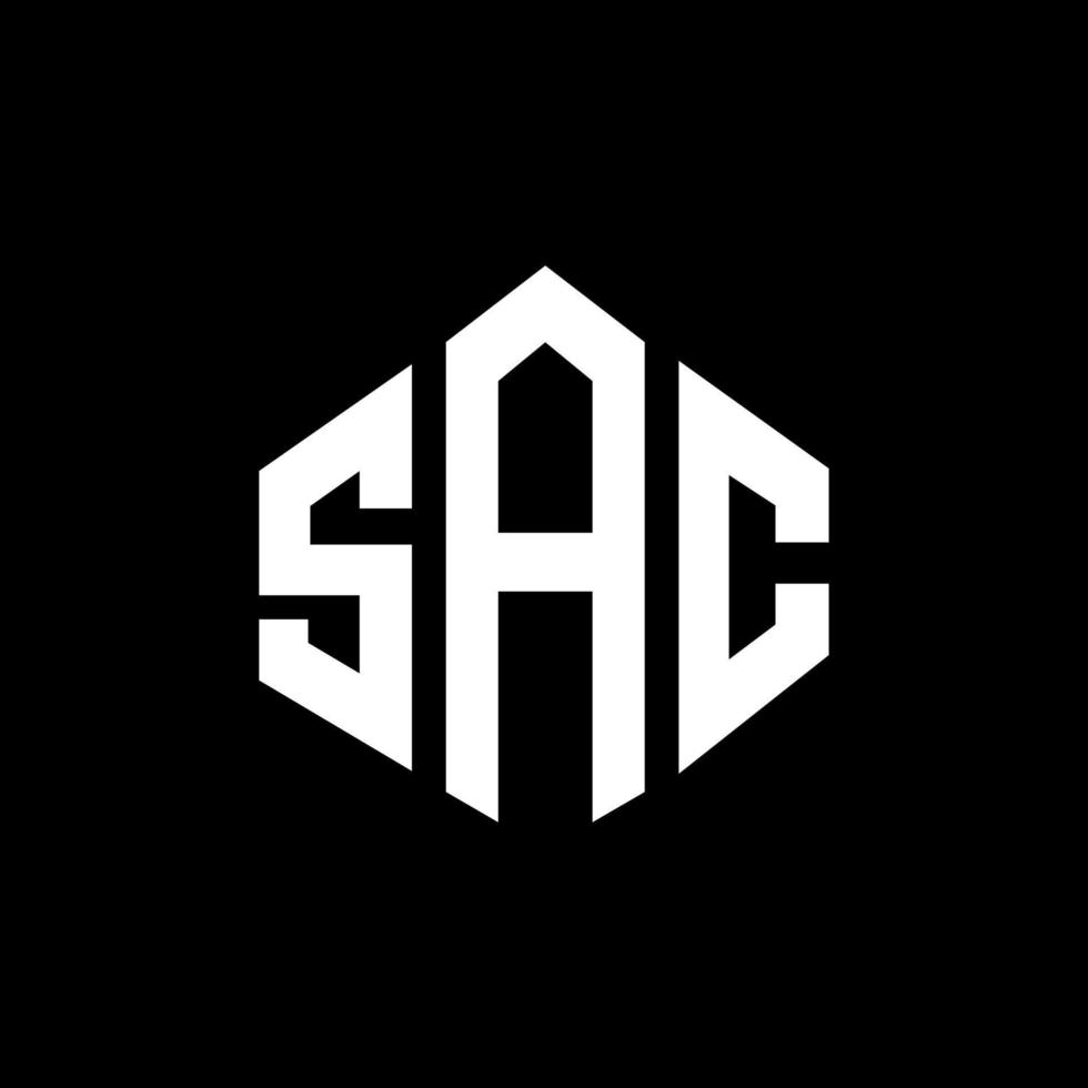 sac letter logo-ontwerp met veelhoekvorm. zak veelhoek en kubus vorm logo ontwerp. sac zeshoek vector logo sjabloon witte en zwarte kleuren. sac monogram, bedrijfs- en onroerend goed logo.