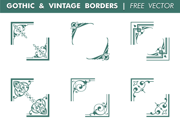 Gotische en vintage grenzen Gratis Vector