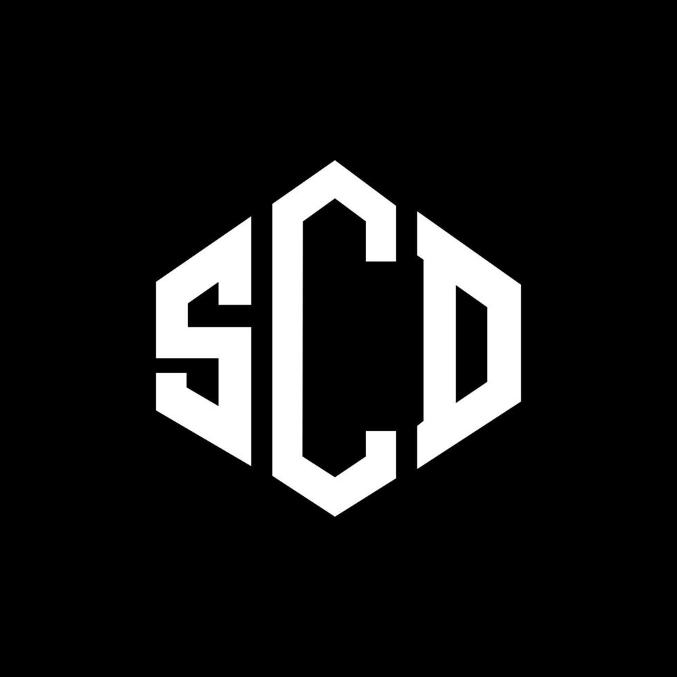 scd letter logo-ontwerp met veelhoekvorm. scd veelhoek en kubusvorm logo-ontwerp. scd zeshoek vector logo sjabloon witte en zwarte kleuren. scd-monogram, bedrijfs- en onroerendgoedlogo.