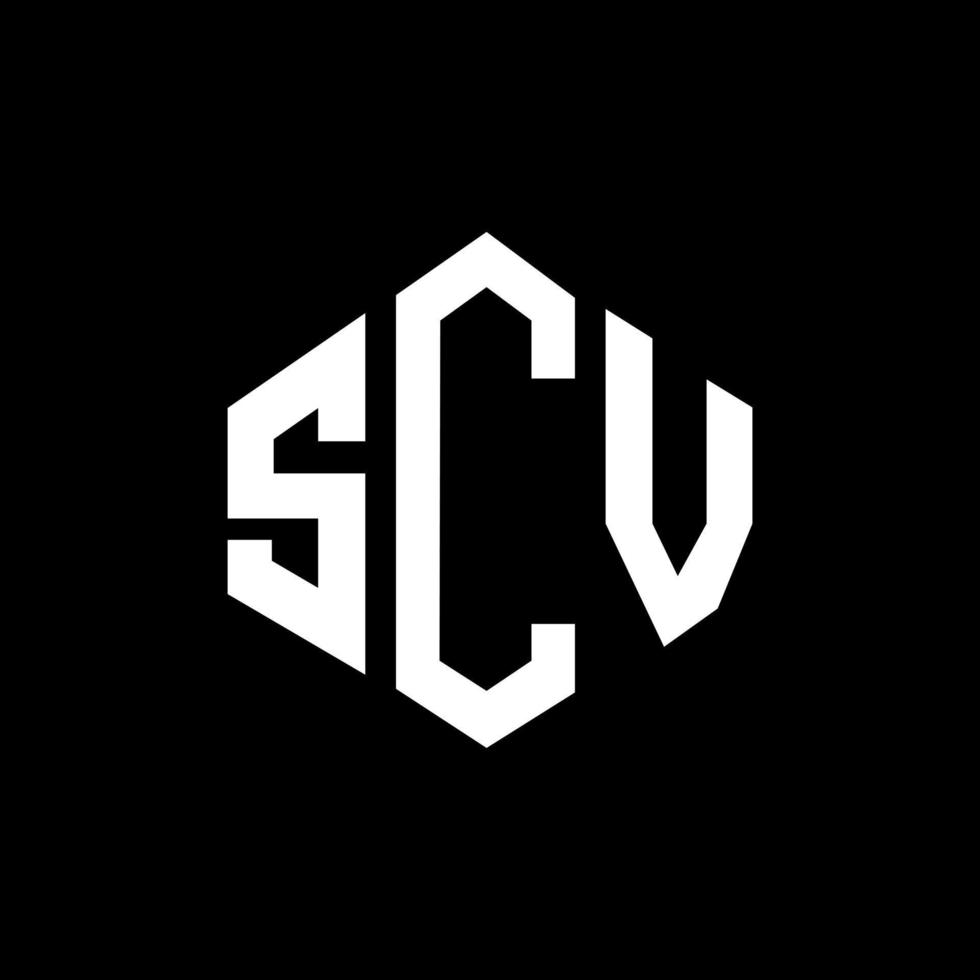 scv letter logo-ontwerp met veelhoekvorm. scv veelhoek en kubusvorm logo-ontwerp. scv zeshoek vector logo sjabloon witte en zwarte kleuren. scv-monogram, bedrijfs- en onroerendgoedlogo.