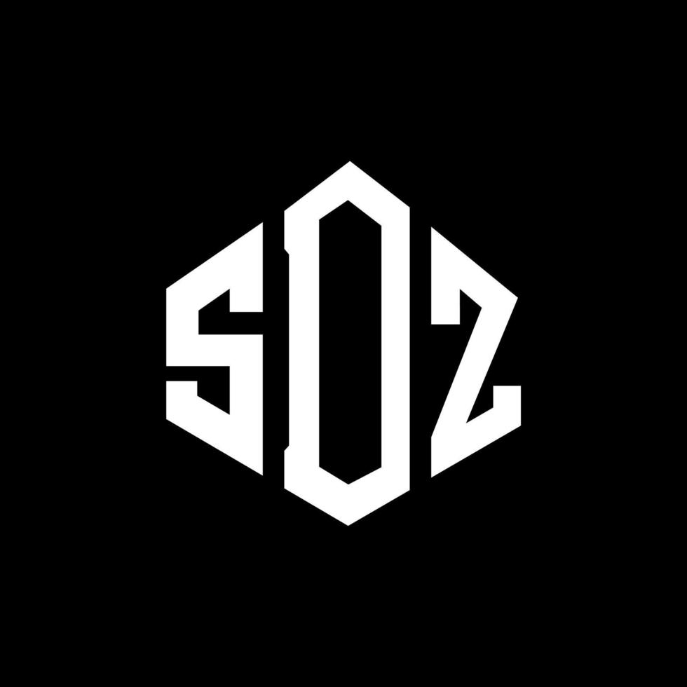 sdz letter logo-ontwerp met veelhoekvorm. sdz veelhoek en kubusvorm logo-ontwerp. SDZ zeshoek vector logo sjabloon witte en zwarte kleuren. sdz-monogram, bedrijfs- en onroerendgoedlogo.