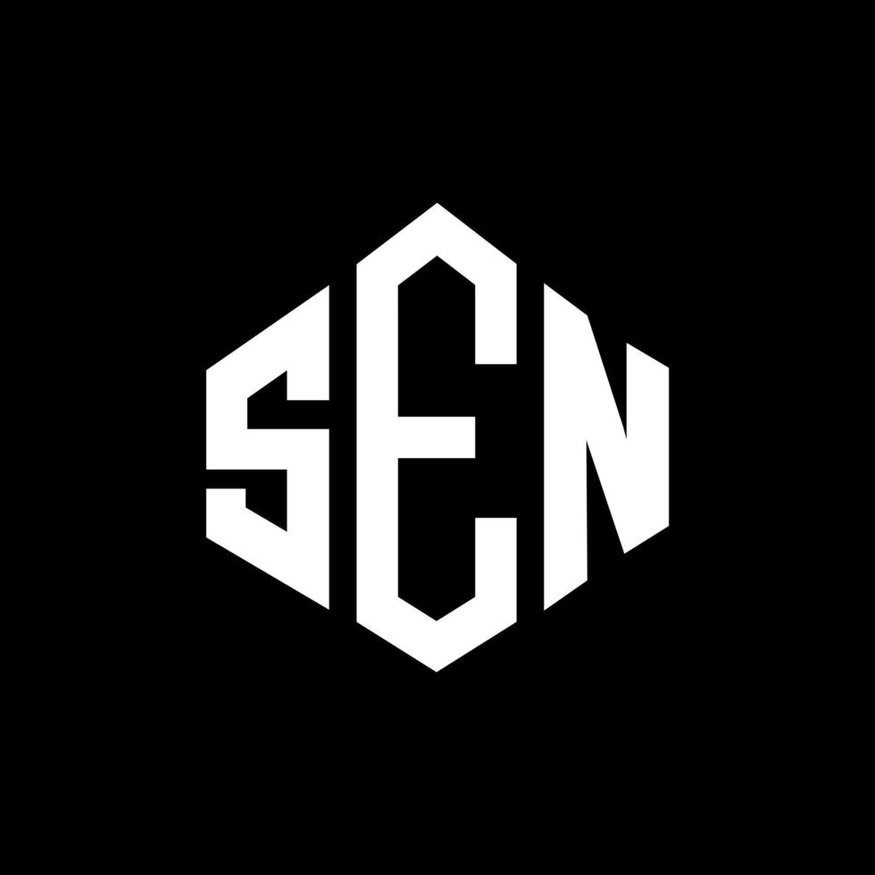 sen letter logo-ontwerp met veelhoekvorm. sen veelhoek en kubusvorm logo-ontwerp. sen zeshoek vector logo sjabloon witte en zwarte kleuren. sen-monogram, bedrijfs- en onroerendgoedlogo.