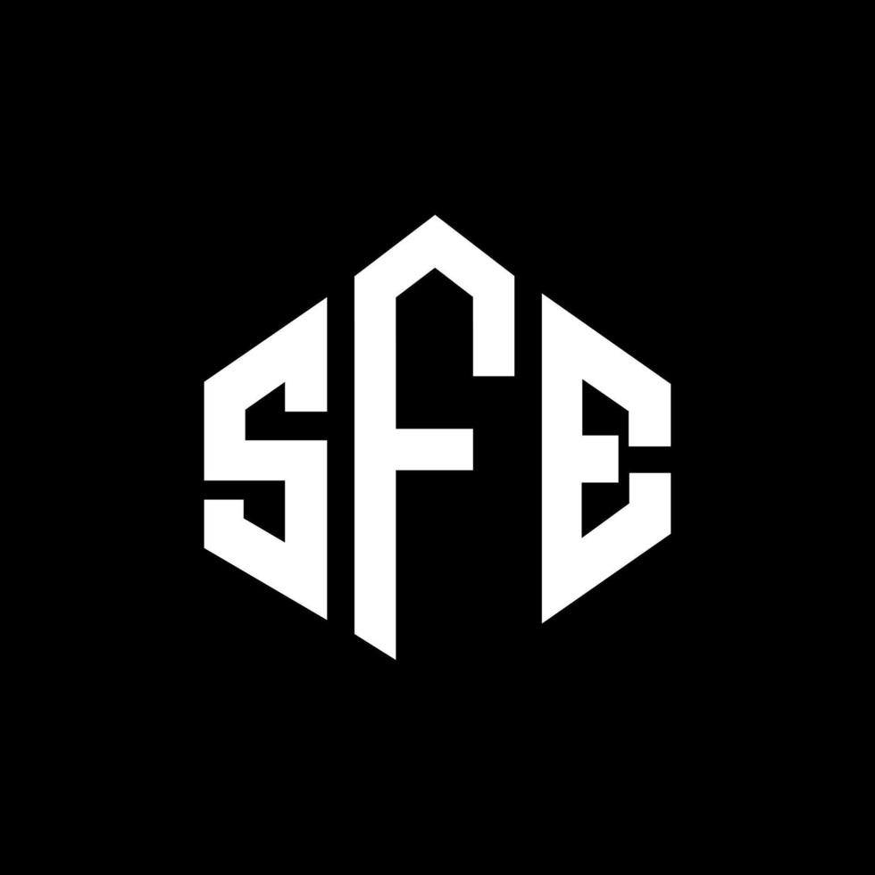 sfe letter logo-ontwerp met veelhoekvorm. sfe veelhoek en kubusvorm logo-ontwerp. sfe zeshoek vector logo sjabloon witte en zwarte kleuren. sfe-monogram, bedrijfs- en onroerendgoedlogo.