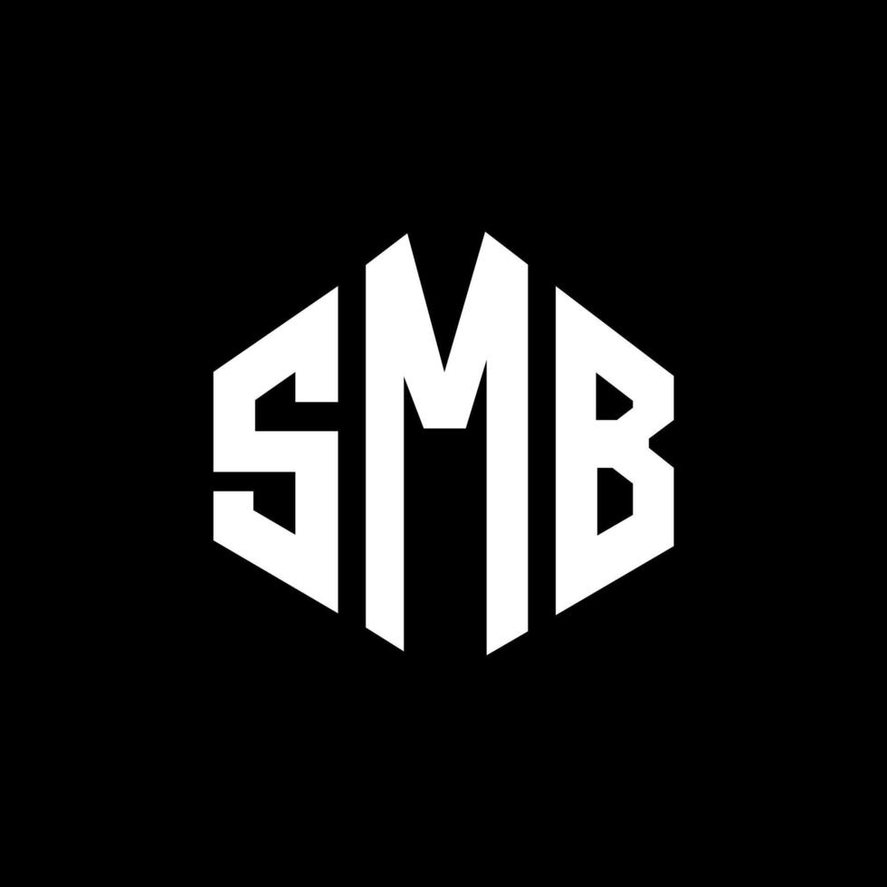 smb-letterlogo-ontwerp met veelhoekvorm. smb veelhoek en kubusvorm logo-ontwerp. SMB zeshoek vector logo sjabloon witte en zwarte kleuren. smb-monogram, bedrijfs- en onroerendgoedlogo.