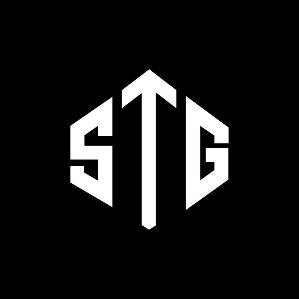 stg letter logo-ontwerp met veelhoekvorm. stg veelhoek en kubusvorm logo-ontwerp. stg zeshoek vector logo sjabloon witte en zwarte kleuren. stg-monogram, bedrijfs- en onroerendgoedlogo.