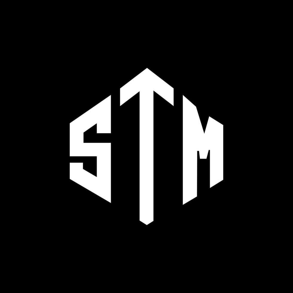 stm letter logo-ontwerp met veelhoekvorm. stm veelhoek en kubusvorm logo-ontwerp. stm zeshoek vector logo sjabloon witte en zwarte kleuren. stm monogram, business en onroerend goed logo.