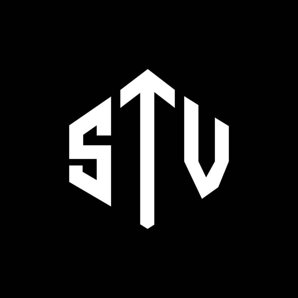 stv letter logo-ontwerp met veelhoekvorm. stv veelhoek en kubusvorm logo-ontwerp. stv zeshoek vector logo sjabloon witte en zwarte kleuren. stv-monogram, bedrijfs- en onroerendgoedlogo.