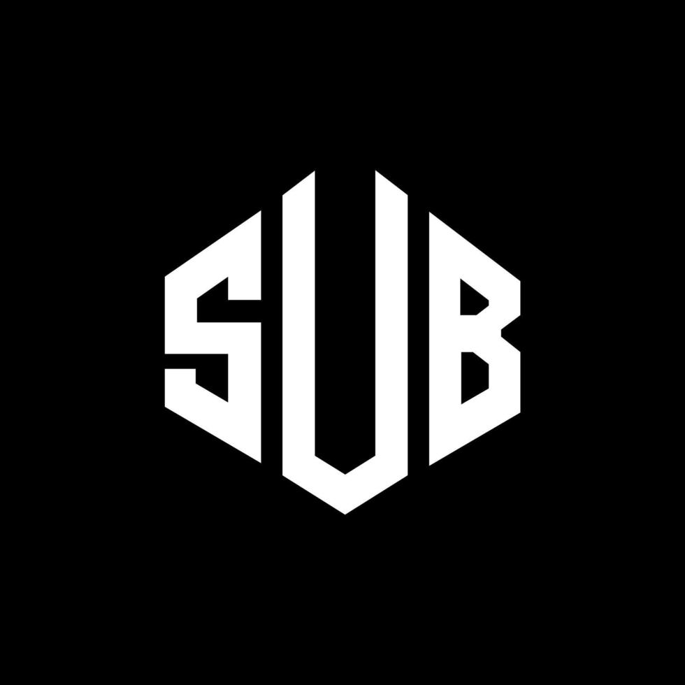 subletterlogo-ontwerp met veelhoekvorm. subveelhoek en kubusvorm logo-ontwerp. sub zeshoek vector logo sjabloon witte en zwarte kleuren. submonogram, bedrijfs- en onroerendgoedlogo.