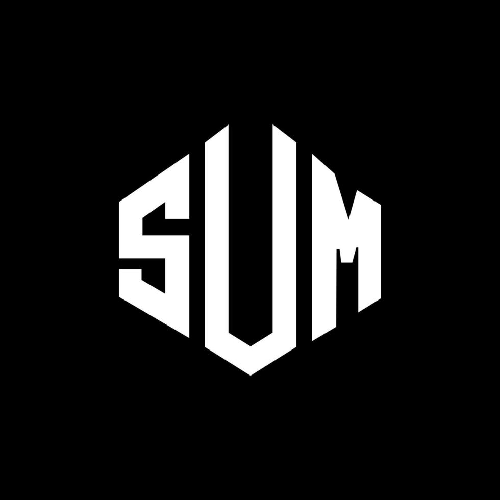 sum letter logo-ontwerp met veelhoekvorm. som veelhoek en kubusvorm logo-ontwerp. som zeshoek vector logo sjabloon witte en zwarte kleuren. som monogram, business en onroerend goed logo.