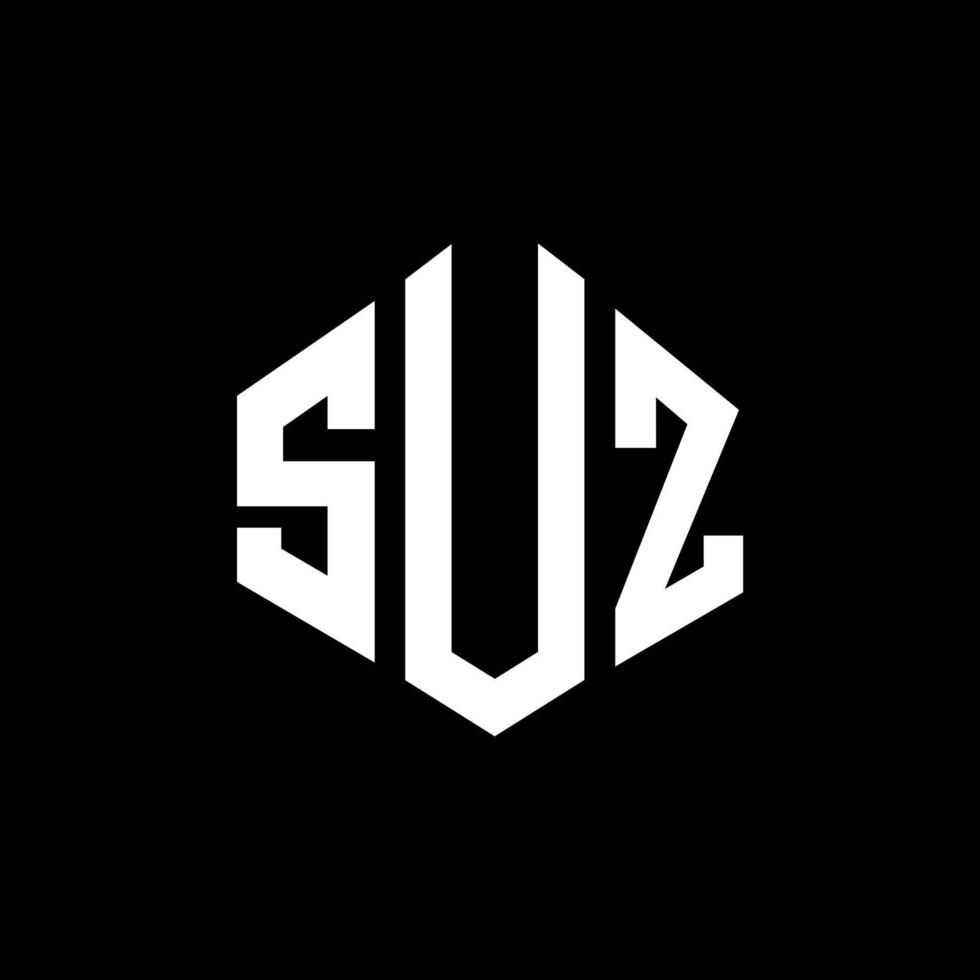 suz letter logo-ontwerp met veelhoekvorm. suz veelhoek en kubusvorm logo-ontwerp. suz zeshoek vector logo sjabloon witte en zwarte kleuren. suz monogram, business en onroerend goed logo.