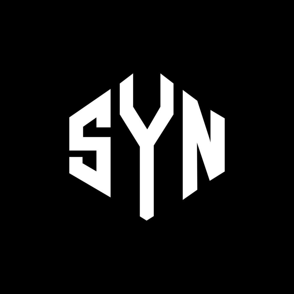 syn letter logo-ontwerp met veelhoekvorm. syn veelhoek en kubusvorm logo-ontwerp. syn zeshoek vector logo sjabloon witte en zwarte kleuren. syn monogram, business en onroerend goed logo.