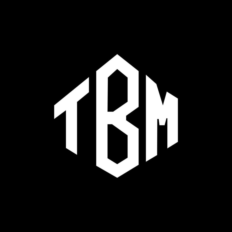 tbm letter logo-ontwerp met veelhoekvorm. tbm veelhoek en kubusvorm logo-ontwerp. tbm zeshoek vector logo sjabloon witte en zwarte kleuren. tbm-monogram, bedrijfs- en onroerendgoedlogo.