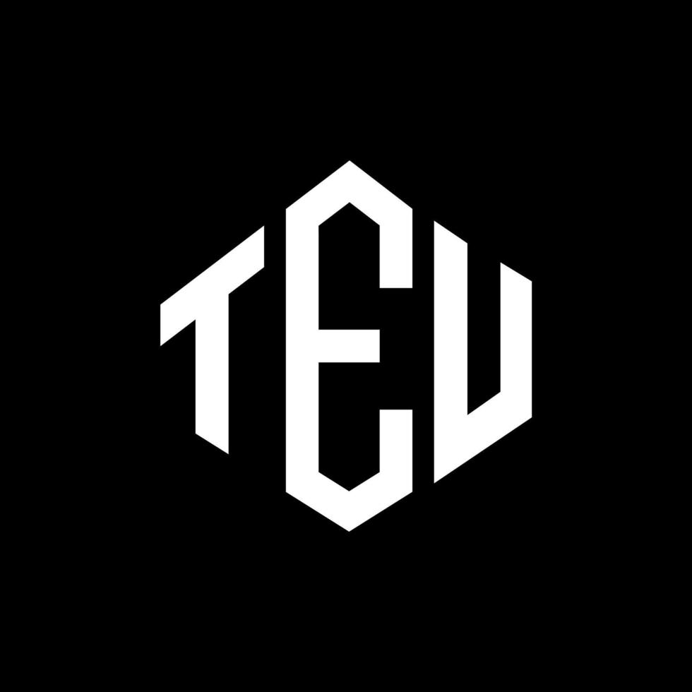 teu letter logo-ontwerp met veelhoekvorm. teu veelhoek en kubusvorm logo-ontwerp. teu zeshoek vector logo sjabloon witte en zwarte kleuren. teu monogram, business en onroerend goed logo.