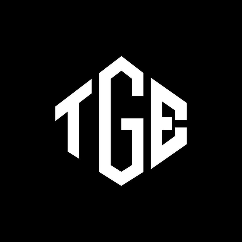 tge letter logo-ontwerp met veelhoekvorm. tge veelhoek en kubusvorm logo-ontwerp. tge zeshoek vector logo sjabloon witte en zwarte kleuren. tge-monogram, bedrijfs- en onroerendgoedlogo.