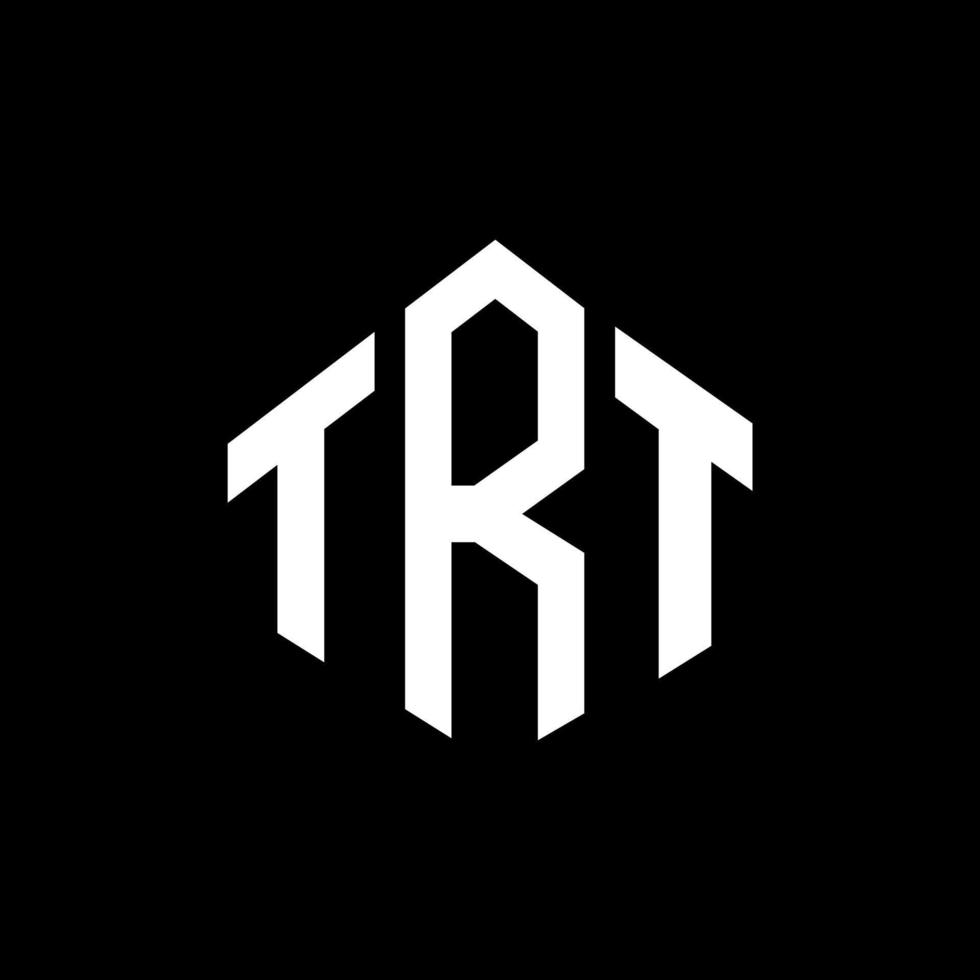 trt letter logo-ontwerp met veelhoekvorm. trt veelhoek en kubusvorm logo-ontwerp. trt zeshoek vector logo sjabloon witte en zwarte kleuren. trt-monogram, bedrijfs- en onroerendgoedlogo.