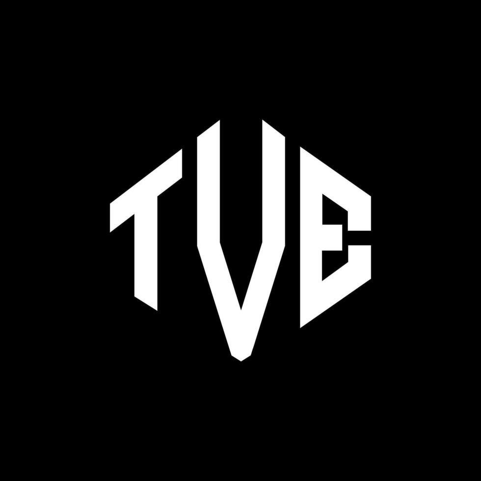 tve letter logo-ontwerp met veelhoekvorm. tve veelhoek en kubusvorm logo-ontwerp. tve zeshoek vector logo sjabloon witte en zwarte kleuren. tve-monogram, bedrijfs- en onroerendgoedlogo.