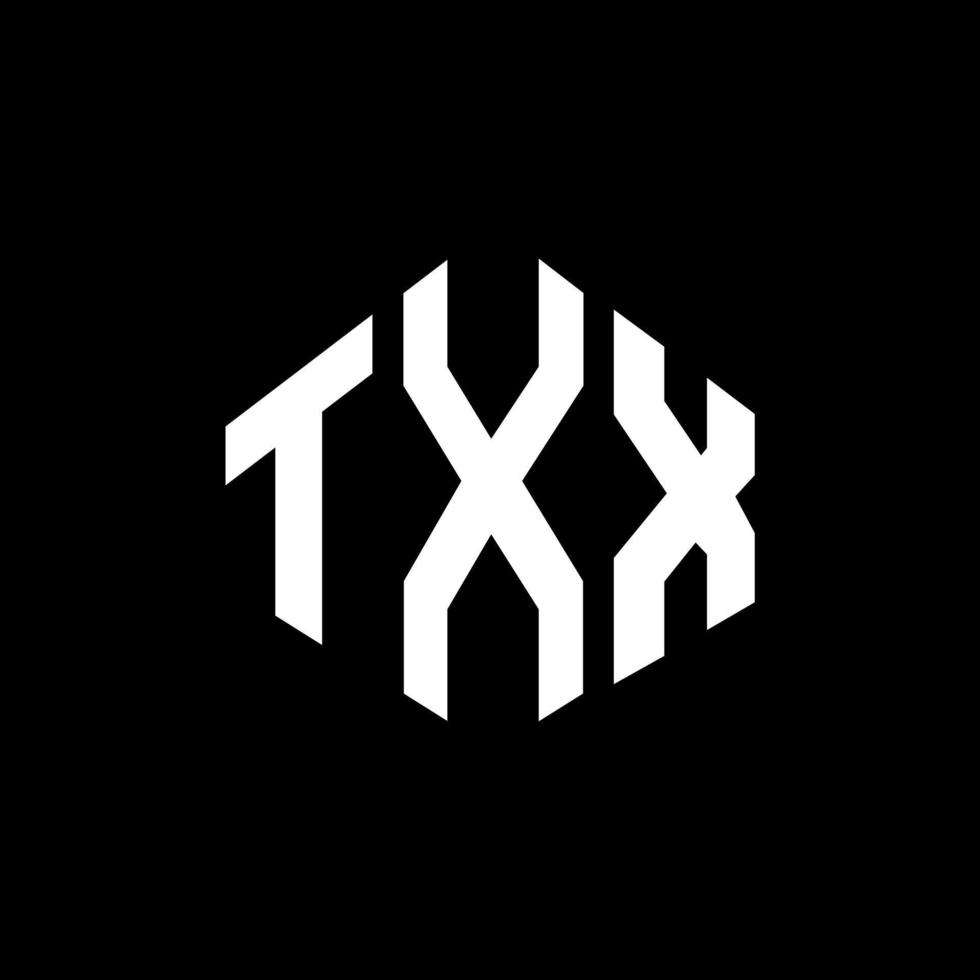 txx letter logo-ontwerp met veelhoekvorm. txx veelhoek en kubusvorm logo-ontwerp. txx zeshoek vector logo sjabloon witte en zwarte kleuren. txx monogram, bedrijfs- en vastgoedlogo.