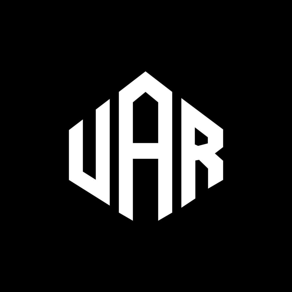 uar letter logo-ontwerp met veelhoekvorm. uar veelhoek en kubusvorm logo-ontwerp. uar zeshoek vector logo sjabloon witte en zwarte kleuren. uar monogram, business en onroerend goed logo.