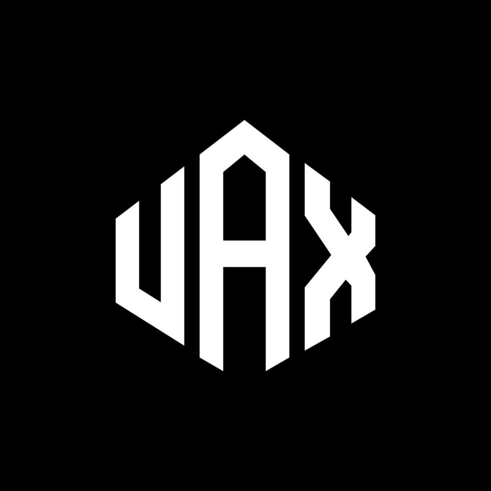 uax letter logo-ontwerp met veelhoekvorm. uax veelhoek en kubusvorm logo-ontwerp. uax zeshoek vector logo sjabloon witte en zwarte kleuren. uax monogram, bedrijfs- en onroerend goed logo.