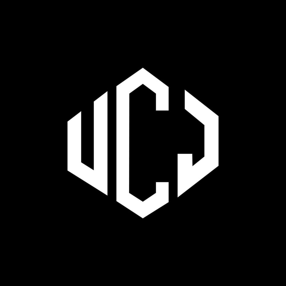 ucj letter logo-ontwerp met veelhoekvorm. ucj veelhoek en kubusvorm logo-ontwerp. ucj zeshoek vector logo sjabloon witte en zwarte kleuren. ucj-monogram, bedrijfs- en onroerendgoedlogo.