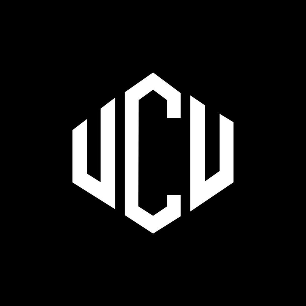 ucu letter logo-ontwerp met veelhoekvorm. ucu veelhoek en kubusvorm logo-ontwerp. ucu zeshoek vector logo sjabloon witte en zwarte kleuren. ucu-monogram, bedrijfs- en onroerendgoedlogo.