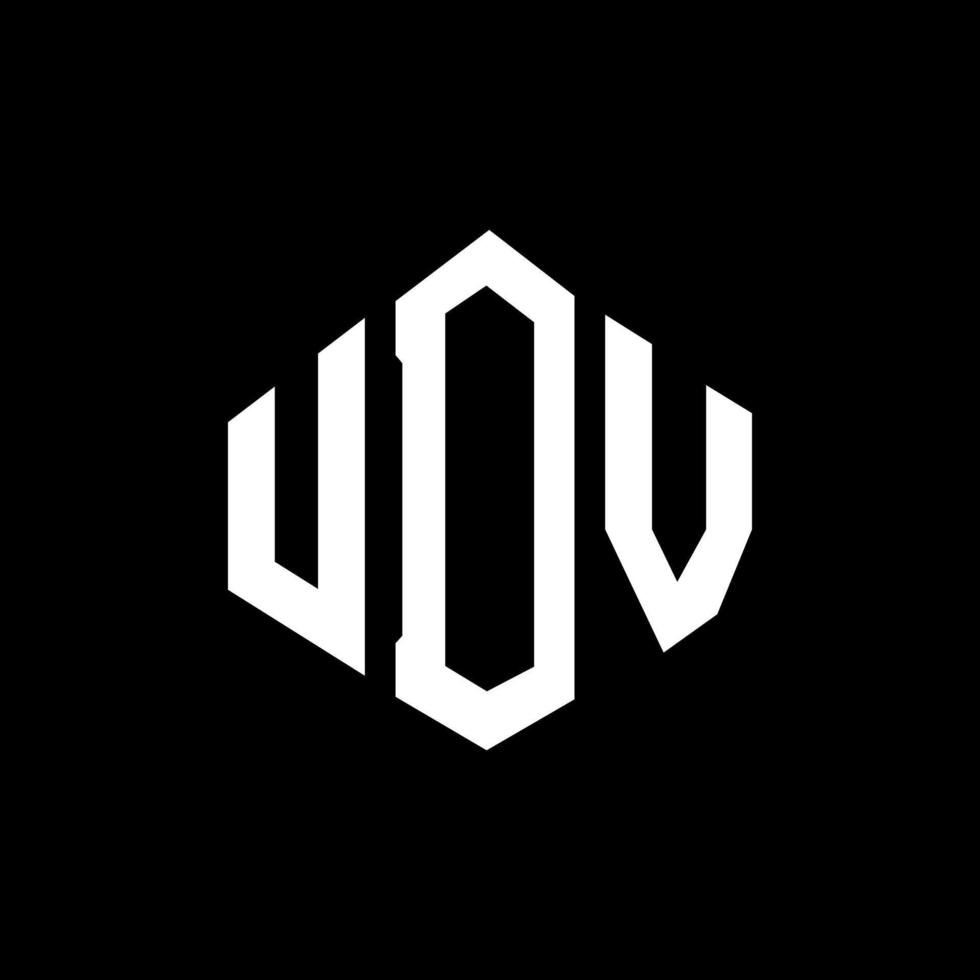 udv letter logo-ontwerp met veelhoekvorm. udv veelhoek en kubusvorm logo-ontwerp. udv zeshoek vector logo sjabloon witte en zwarte kleuren. udv-monogram, bedrijfs- en onroerendgoedlogo.