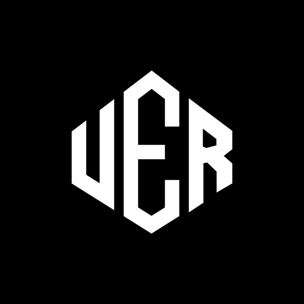 uer letter logo-ontwerp met veelhoekvorm. uer veelhoek en kubusvorm logo-ontwerp. uer zeshoek vector logo sjabloon witte en zwarte kleuren. uer monogram, business en onroerend goed logo.