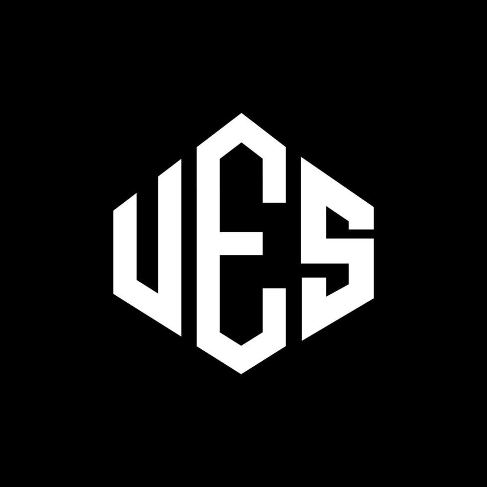 ues letter logo-ontwerp met veelhoekvorm. ues veelhoek en kubusvorm logo-ontwerp. ues zeshoek vector logo sjabloon witte en zwarte kleuren. ues monogram, business en onroerend goed logo.