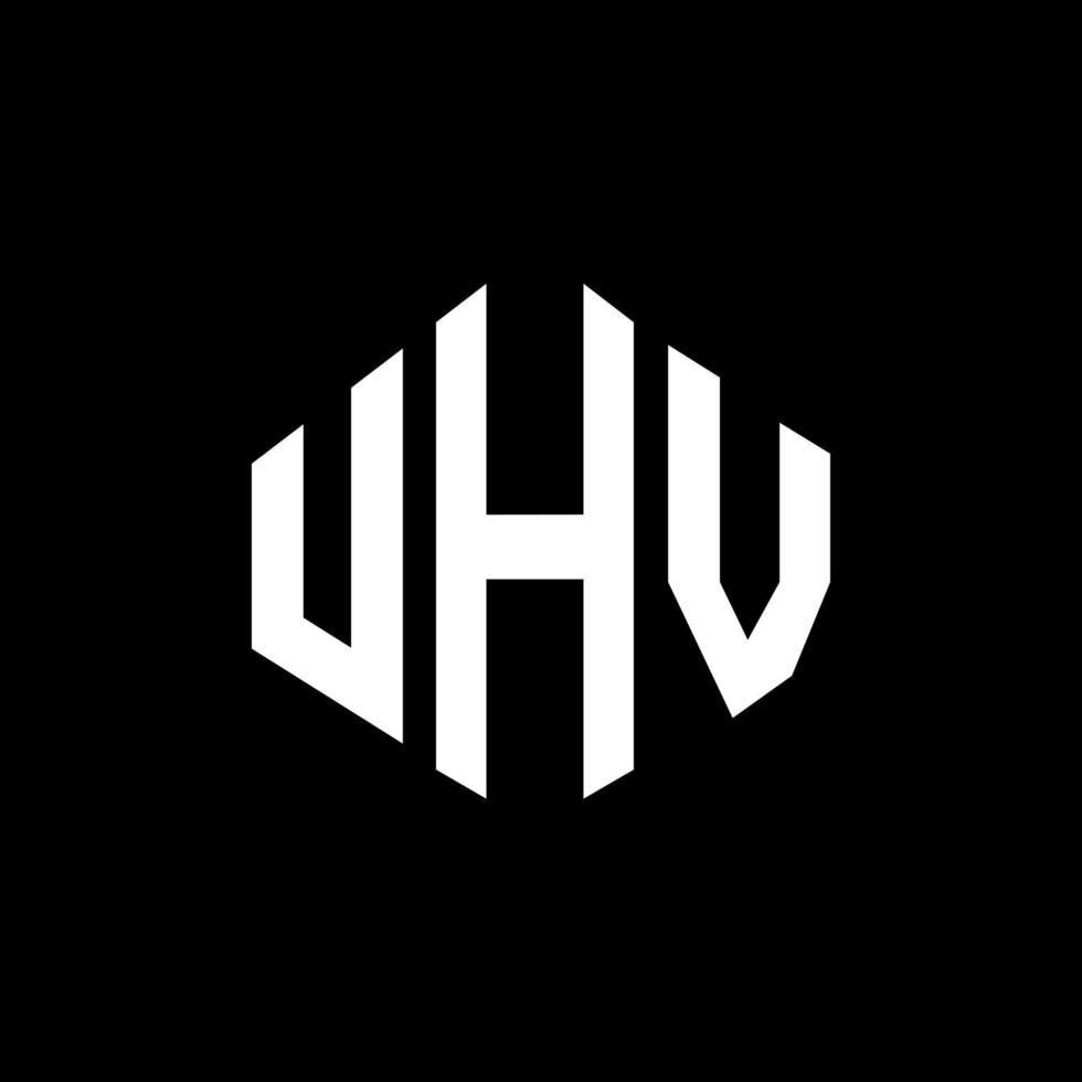 uhv letter logo-ontwerp met veelhoekvorm. uhv veelhoek en kubusvorm logo-ontwerp. uhv zeshoek vector logo sjabloon witte en zwarte kleuren. uhv monogram, bedrijfs- en onroerend goed logo.