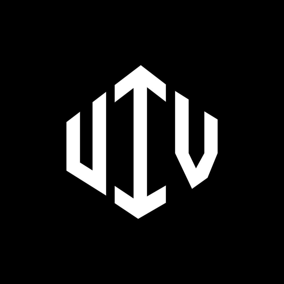 uiv letter logo-ontwerp met veelhoekvorm. uiv veelhoek en kubusvorm logo-ontwerp. uiv zeshoek vector logo sjabloon witte en zwarte kleuren. uiv-monogram, bedrijfs- en onroerendgoedlogo.