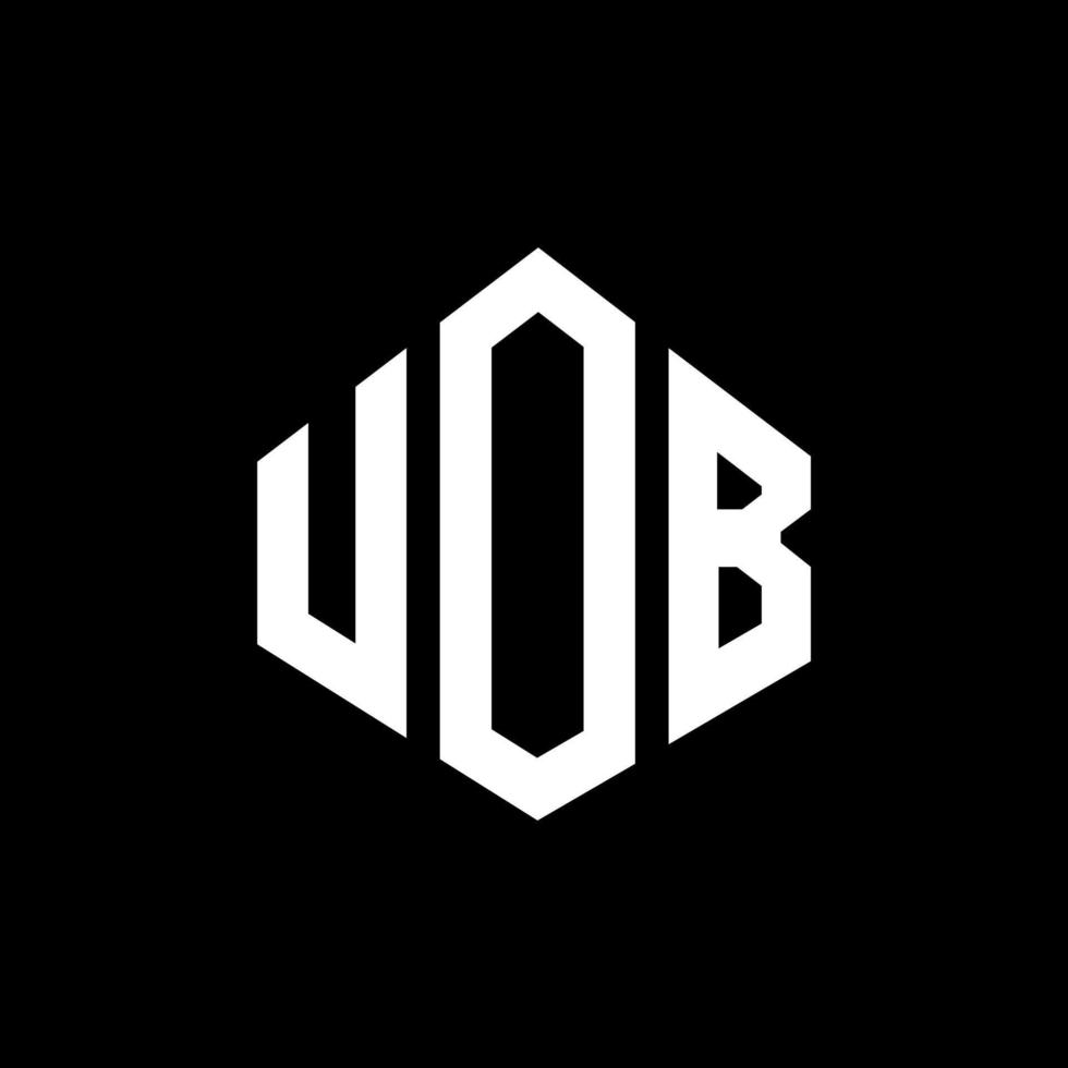 uob letter logo-ontwerp met veelhoekvorm. uob veelhoek en kubusvorm logo-ontwerp. uob zeshoek vector logo sjabloon witte en zwarte kleuren. uob-monogram, bedrijfs- en onroerendgoedlogo.