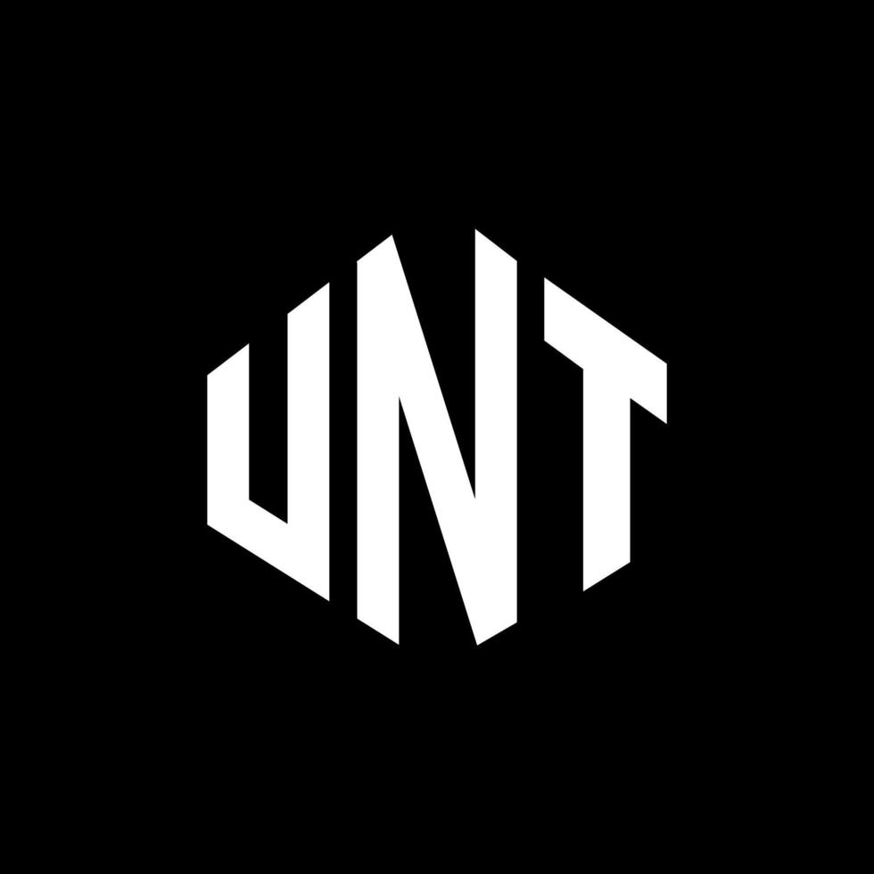 unt letter logo-ontwerp met veelhoekvorm. unt veelhoek en kubusvorm logo-ontwerp. unt zeshoek vector logo sjabloon witte en zwarte kleuren. unt monogram, business en onroerend goed logo.