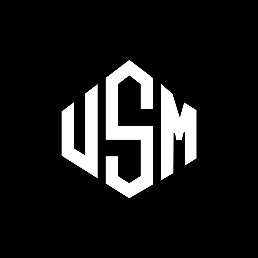 usm letter logo-ontwerp met veelhoekvorm. usm veelhoek en kubusvorm logo-ontwerp. usm zeshoek vector logo sjabloon witte en zwarte kleuren. usm-monogram, bedrijfs- en onroerendgoedlogo.