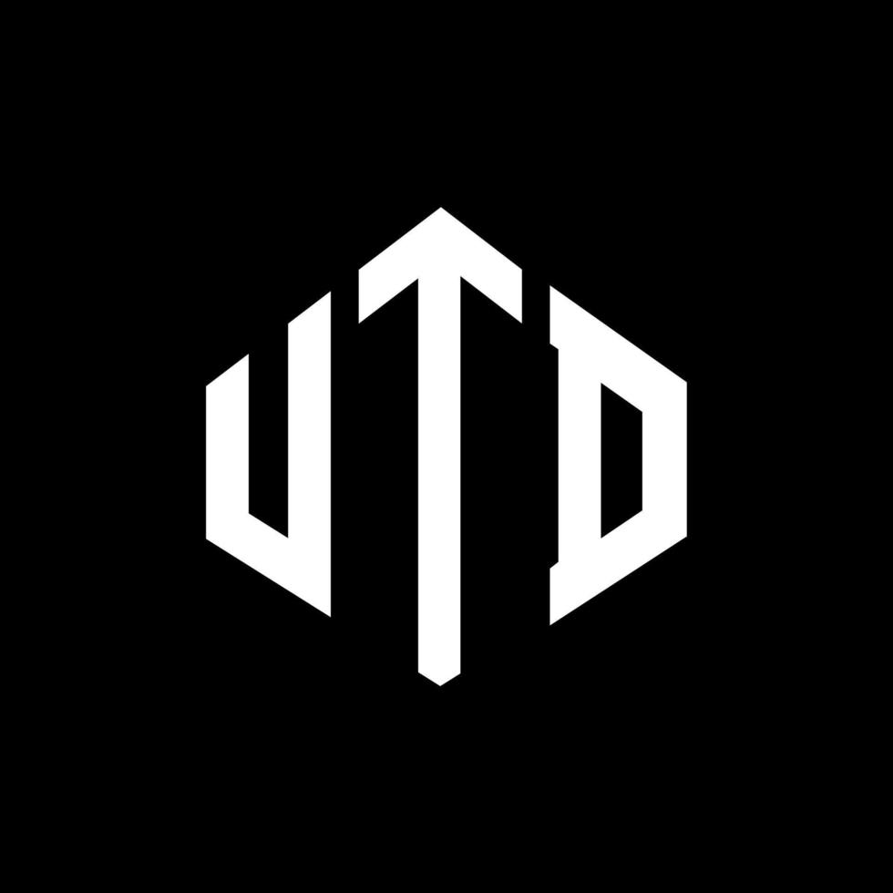 utd letter logo-ontwerp met veelhoekvorm. utd veelhoek en kubusvorm logo-ontwerp. utd zeshoek vector logo sjabloon witte en zwarte kleuren. utd monogram, bedrijfs- en onroerend goed logo.