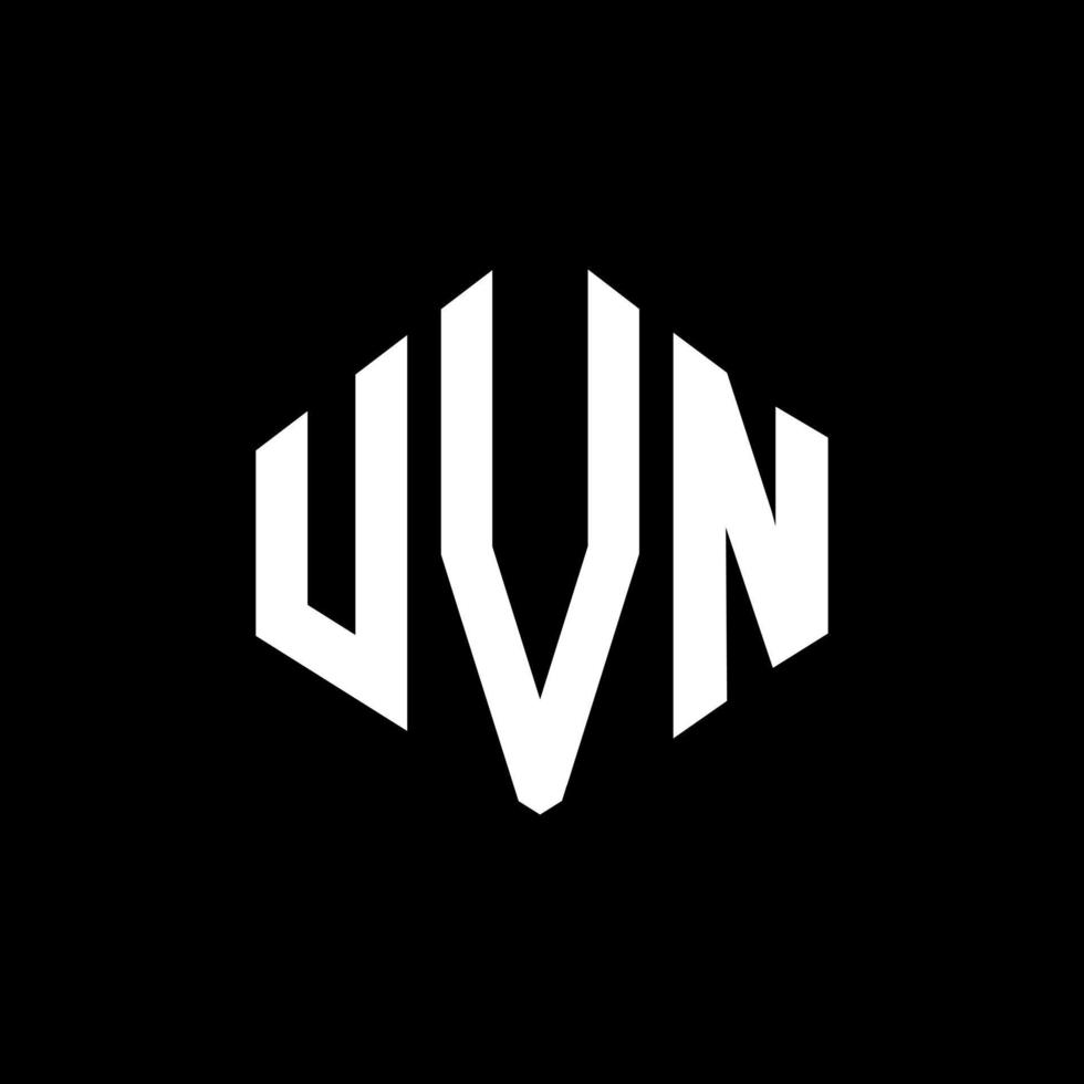 uvn-letterlogo-ontwerp met veelhoekvorm. uvn veelhoek en kubusvorm logo-ontwerp. uvn zeshoek vector logo sjabloon witte en zwarte kleuren. uvn-monogram, bedrijfs- en onroerendgoedlogo.