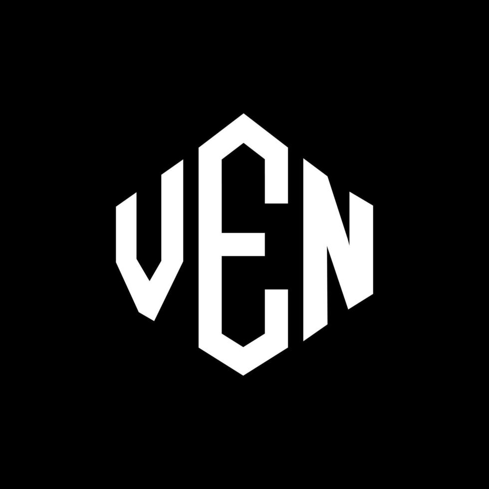 ven letter logo-ontwerp met veelhoekvorm. ven veelhoek en kubusvorm logo-ontwerp. ven zeshoek vector logo sjabloon witte en zwarte kleuren. ven monogram, business en onroerend goed logo.