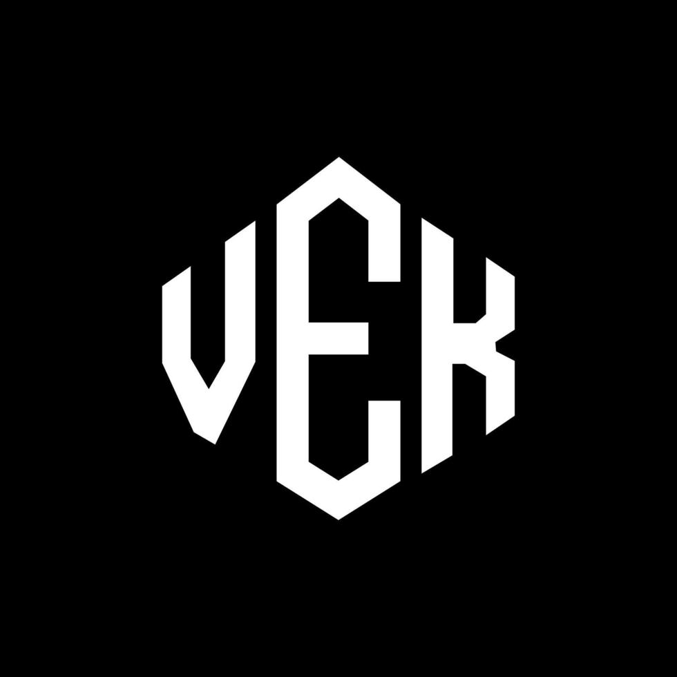 vek letter logo-ontwerp met veelhoekvorm. vek veelhoek en kubusvorm logo-ontwerp. vek zeshoek vector logo sjabloon witte en zwarte kleuren. vek monogram, business en onroerend goed logo.