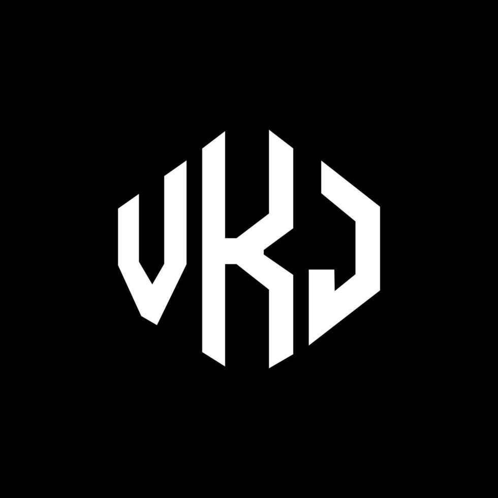 vkj letter logo-ontwerp met veelhoekvorm. vkj veelhoek en kubusvorm logo-ontwerp. vkj zeshoek vector logo sjabloon witte en zwarte kleuren. vkj-monogram, bedrijfs- en onroerendgoedlogo.