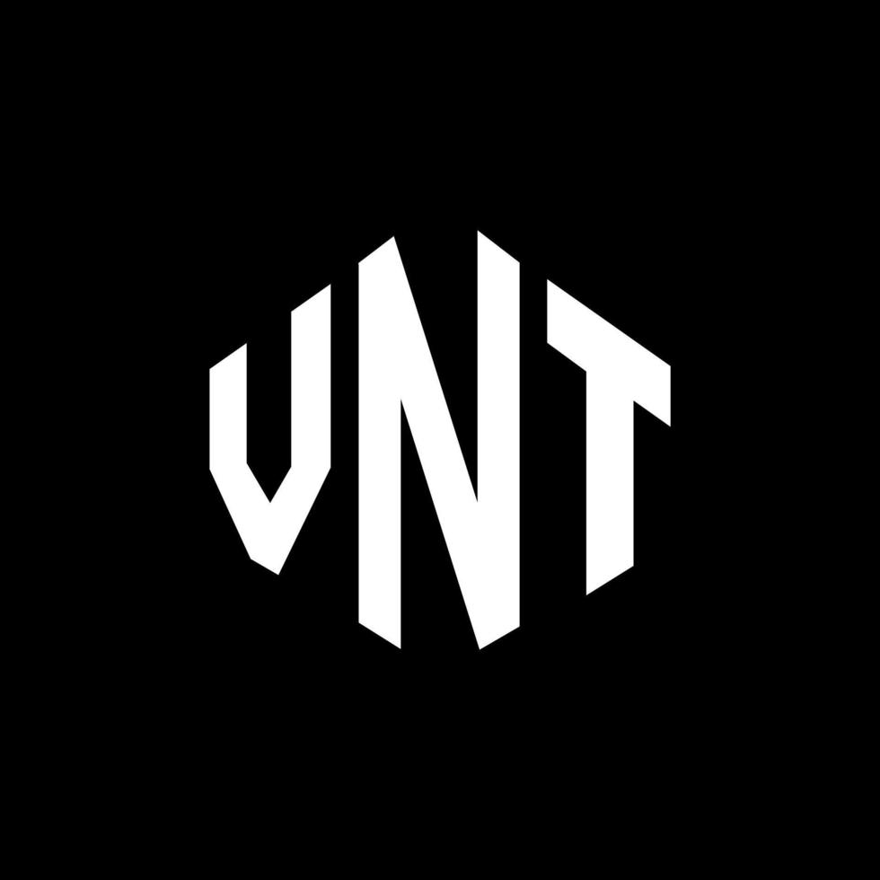 vnt letter logo-ontwerp met veelhoekvorm. vnt veelhoek en kubusvorm logo-ontwerp. vnt zeshoek vector logo sjabloon witte en zwarte kleuren. vnt-monogram, bedrijfs- en onroerendgoedlogo.