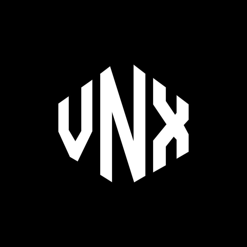 vnx letter logo-ontwerp met veelhoekvorm. vnx veelhoek en kubusvorm logo-ontwerp. vnx zeshoek vector logo sjabloon witte en zwarte kleuren. vnx monogram, bedrijfs- en onroerend goed logo.
