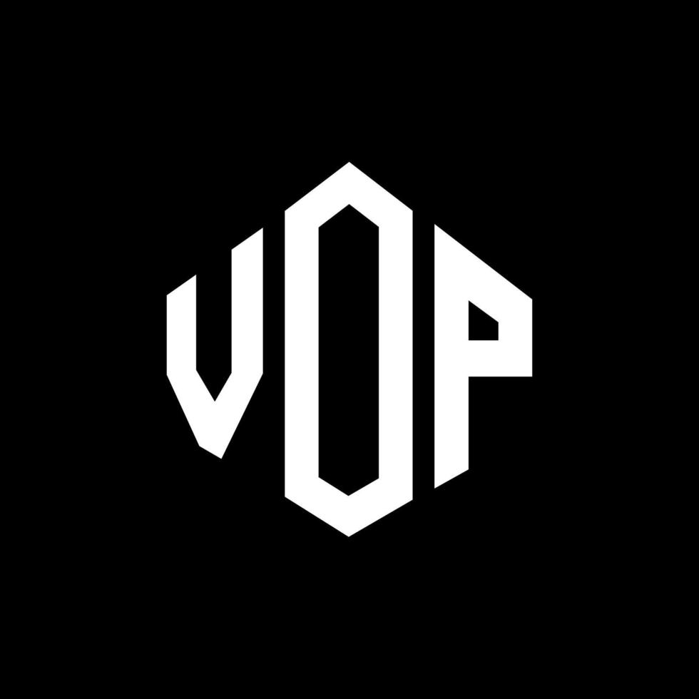 vop letter logo-ontwerp met veelhoekvorm. vop veelhoek en kubusvorm logo-ontwerp. vop zeshoek vector logo sjabloon witte en zwarte kleuren. vop monogram, business en onroerend goed logo.