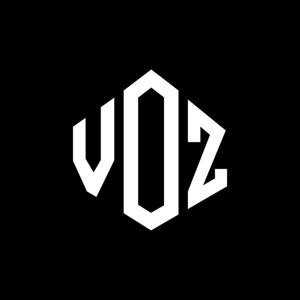 voz letter logo-ontwerp met veelhoekvorm. voz veelhoek en kubusvorm logo-ontwerp. voz zeshoek vector logo sjabloon witte en zwarte kleuren. voz monogram, business en onroerend goed logo.