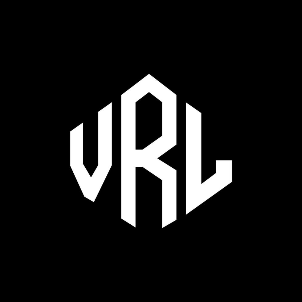 VRL-letterlogo-ontwerp met veelhoekvorm. vrl veelhoek en kubusvorm logo-ontwerp. VRL zeshoek vector logo sjabloon witte en zwarte kleuren. VRL-monogram, bedrijfs- en onroerend goed-logo.